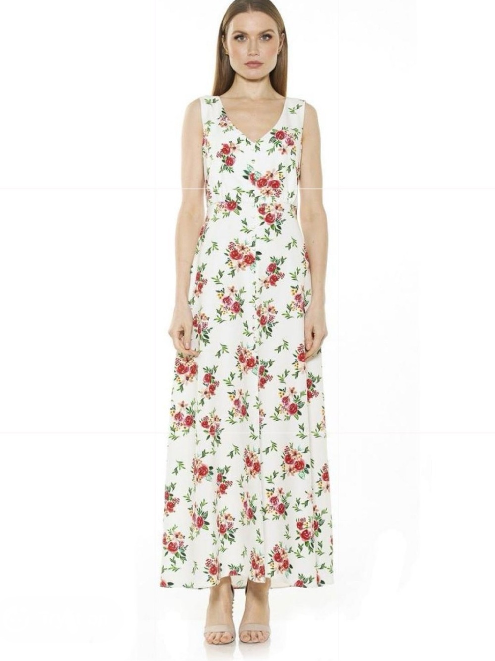 Alexia Admor white floral Milana maxi dress